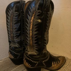 Gorgeous Tony Lama Leather & Lizard Cowboy Boots!